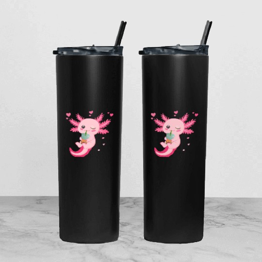Boba Tea Bubble Tea Milk Tea Axolotl Tumbler With Lid And Straw