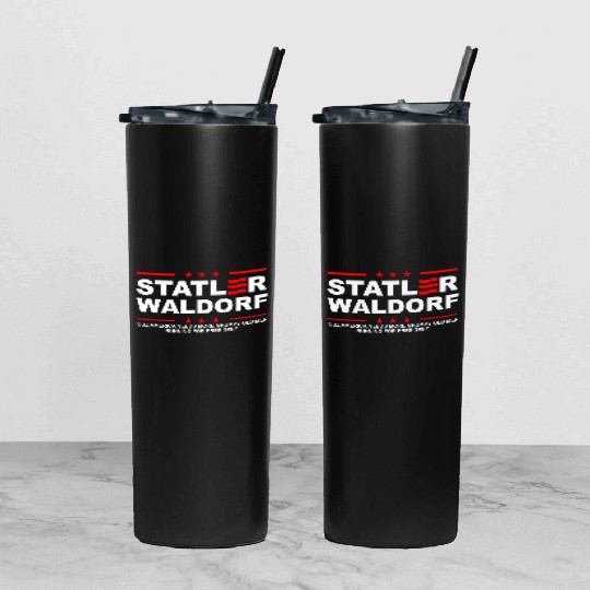 Statler and Waldorf Tumbler With Lid And Straw