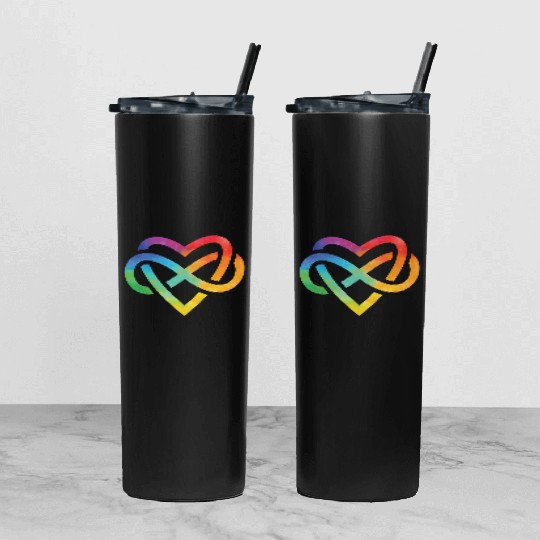 Forever Loved Rainbow Pride Infinite Symbol Tumbler With Lid And Straw