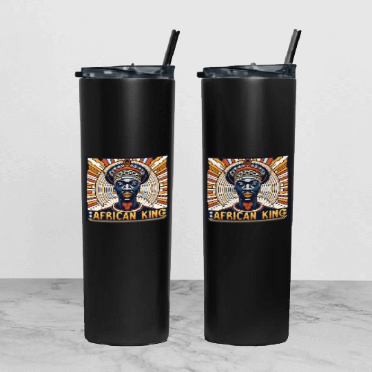 African King Gift For Afrocentric Lovers Tumbler With Lid And Straw