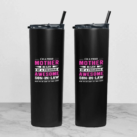 Mothers day mom son-in-law Tumbler With Lid And Straw