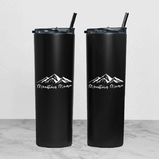 Mothers day mountain mama Tumbler With Lid And Straw