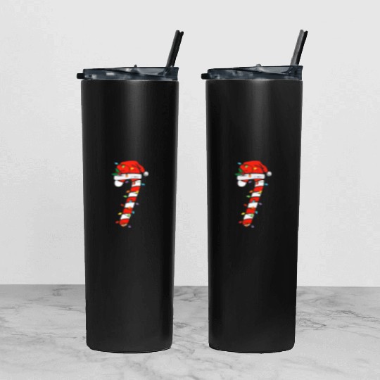 Christmas Candy Cane Santa Xmas Kids Toddler Youth Tumbler With Lid And Straw