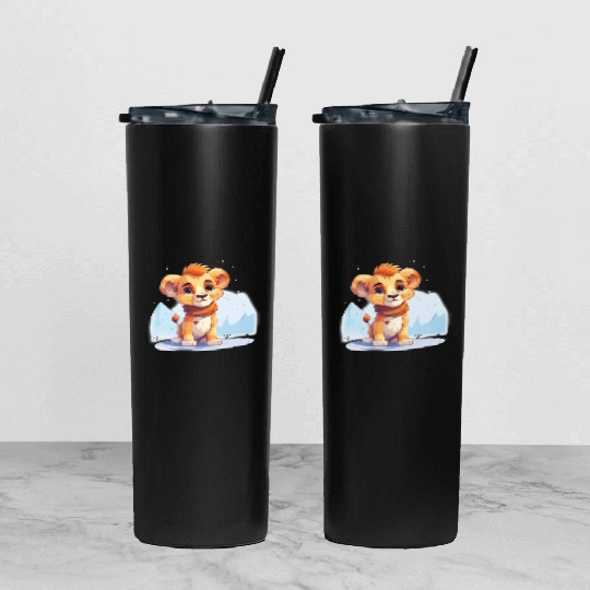 Baby Simba- The lion king Tumbler With Lid And Straw