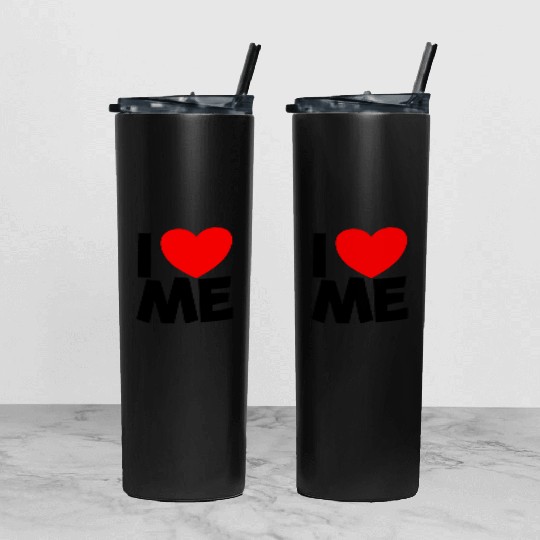 I Love Me Red Heart Self Love Affirmation Tumbler With Lid And Straw
