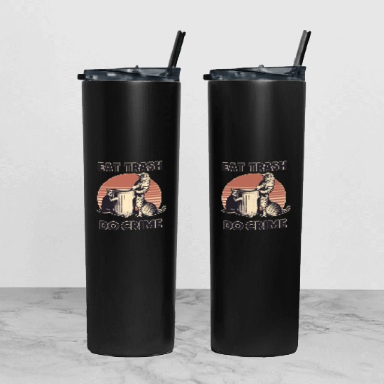 Retro Eat Trash Do Crime street cats Tumbler With Lid And Straw