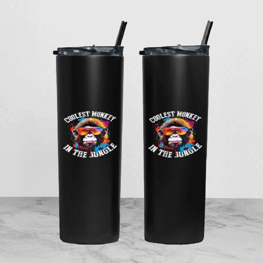 Coolest Monkey In The Jungle Tumbler With Lid And Straw