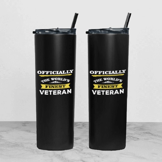 The World's Finest Veteran Tumbler With Lid And Straw