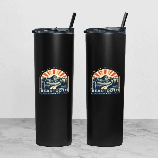 Beartooth Highway US 212 Tumbler With Lid And Straw