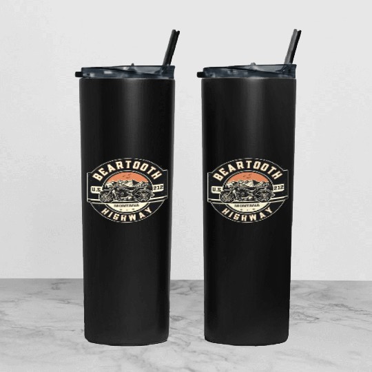 Beartooth Highway US 212 Tumbler With Lid And Straw