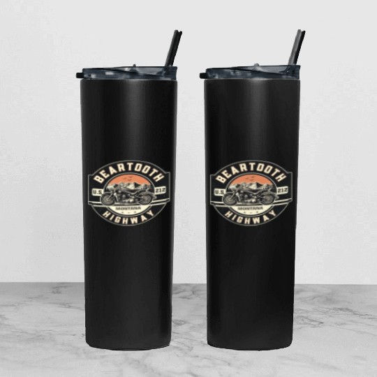 Beartooth Highway US 212 Tumbler With Lid And Straw