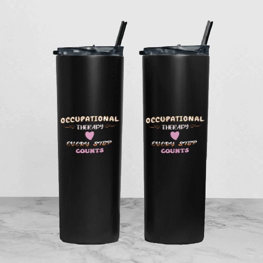 Occupational Therapy OTEvery Step Counts Vintage Tumbler With Lid And Straw