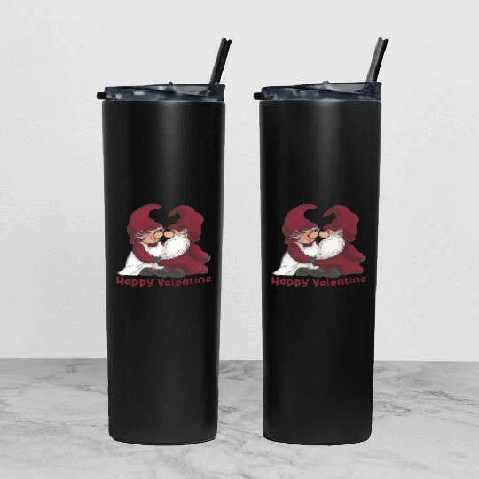 Happy Valentine's Day Tumbler With Lid And Straw