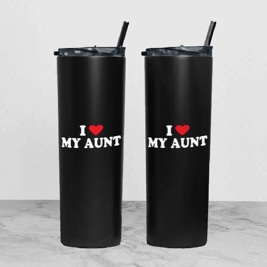 I Love My Aunt Tumbler With Lid And Straw
