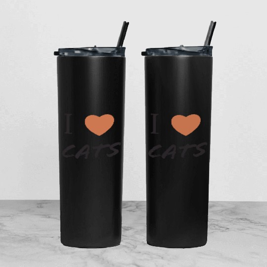 design for cat lovers Tumbler With Lid And Straw