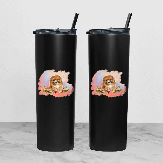 yorkie poo Tumbler With Lid And Straw