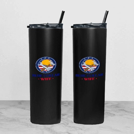 Blue Collar Wife Tumbler With Lid And Straw