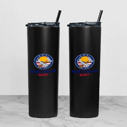 Blue Collar Wife Tumbler With Lid And Straw
