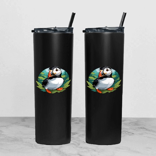 Puffin Tumbler With Lid And Straw