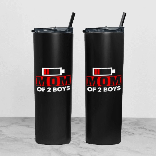 Mom of 2 Boys Mom and Son Matching Mom Gifts Tumbler With Lid And Straw