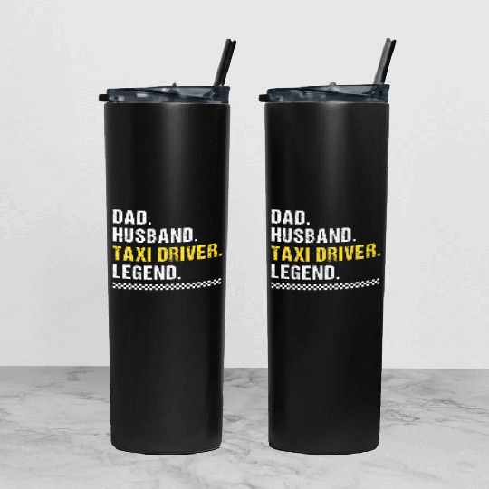 Dad Taxi Driver Tumbler With Lid And Straw