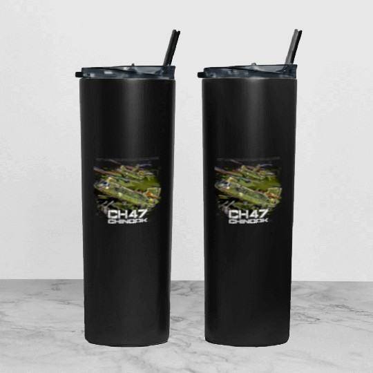 CH-47 Chinook helicopter Tumbler With Lid And Straw