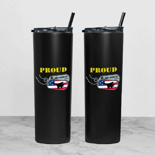 Proud Air Force Mom Tumbler With Lid And Straw