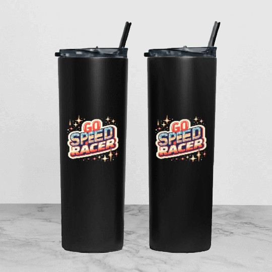 Go speed racer Tumbler With Lid And Straw