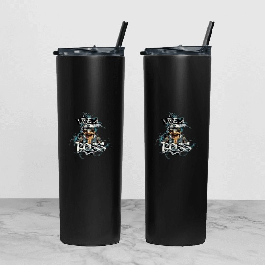 Like A Boss Tumbler With Lid And Straw