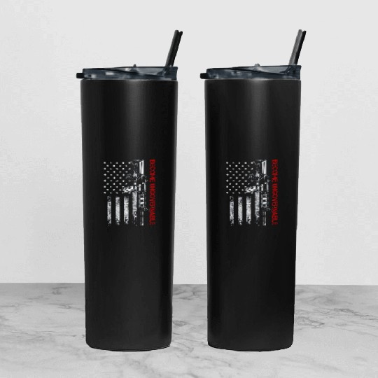 Become Ungovernable American USA Flag Tumbler With Lid And Straw