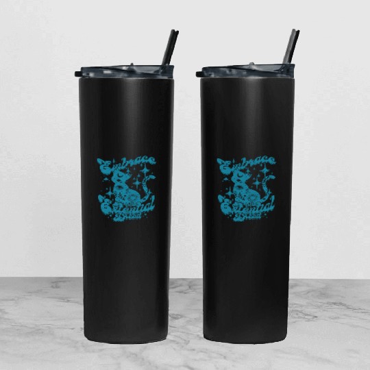 Embrace the existential Dread - Philosophy Tumbler With Lid And Straw