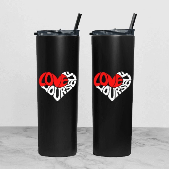 Self-Love Tumbler With Lid And Straw - Embrace Yourself
