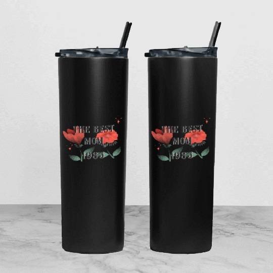 The Best Mom Since 1985 Tumbler With Lid And Straw