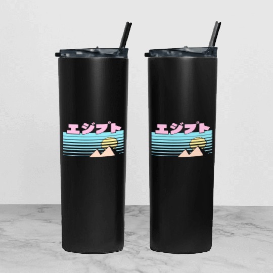 Egypt Triblend Benjimoji japanese Tumbler With Lid And Straw