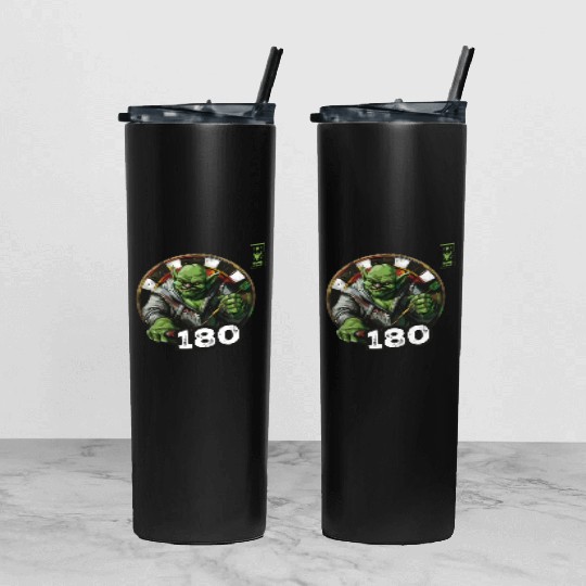 Darts 180 Green Game Champ Dart - Dart Team Tumbler With Lid And Straw