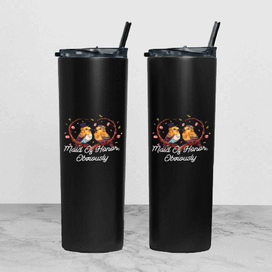 Maid Of Honor Obviously Best Woman Bridesmaid Best Tumbler With Lid And Straw