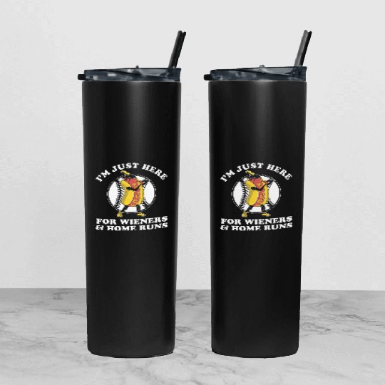 Baseball Design for Women Men Wieners Home Runs Tumbler With Lid And Straw