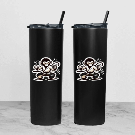 Kungfu Monkey I Tumbler With Lid And Straw