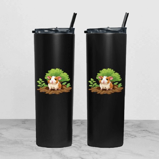 Earth Day Guinea Pig: Vibrant Eco-Friendly Design Tumbler With Lid And Straw