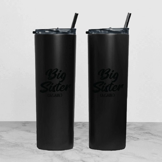 Big Sister Again For Girls Kids Toddler Big Sis Tumbler With Lid And Straw
