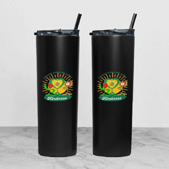 Treat People With Kindness Tumbler With Lid And Straw