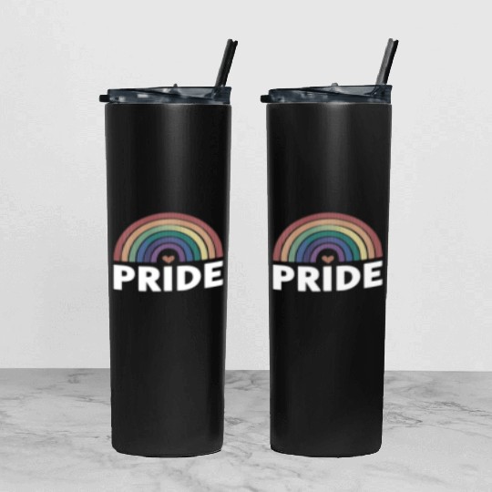 Lesbian Funny LGBT Gay Pride Rainbow Tumbler With Lid And Straw