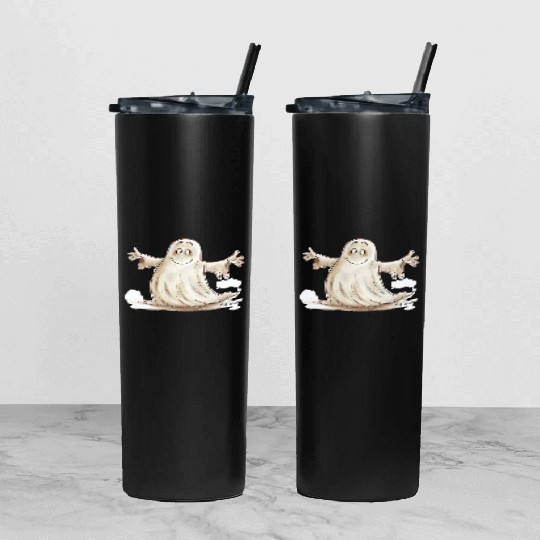Ghost Hug, Anyone? Tumbler With Lid And Straw