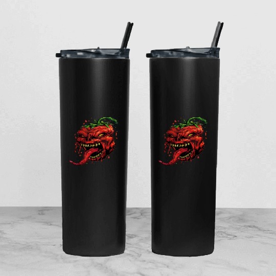 BBQ Hot Chili Carolina Reaper Hot Sauce Gift idea Tumbler With Lid And Straw