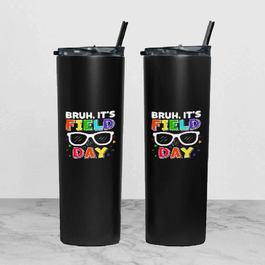 Bruh It's Field Day for Teacher Boys Tumbler With Lid And Straw