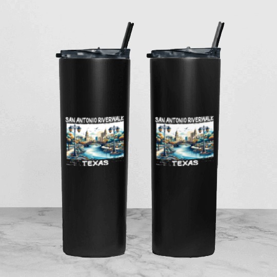 San Antonio Riverwalk Tumbler With Lid And Straw