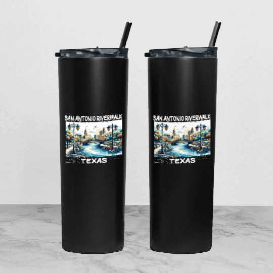 San Antonio Riverwalk Tumbler With Lid And Straw