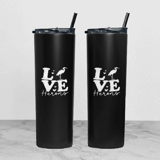 Love Heron Blue Heron Birds Lover Gifts Tumbler With Lid And Straw