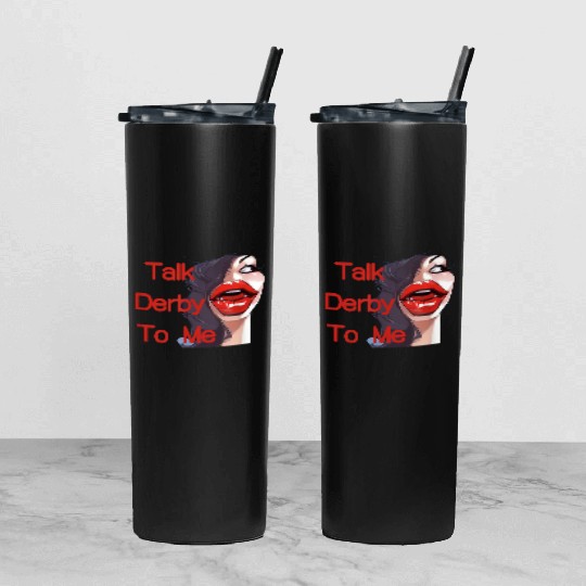 Talk-Derby-Funny-Horse-Racing Tumbler With Lid And Straw