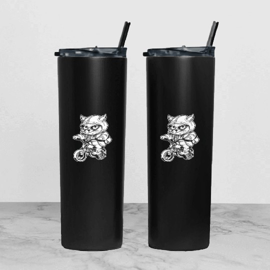 Cycling Cyclist Cute Tumbler With Lid And Straw
